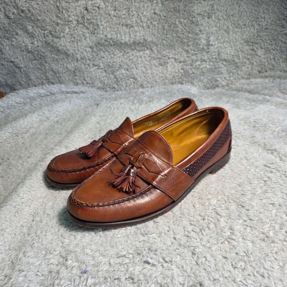 FootJoy Tassel Loafers Brown Leather Woven Kiltie Mens 10.5 D Pristine